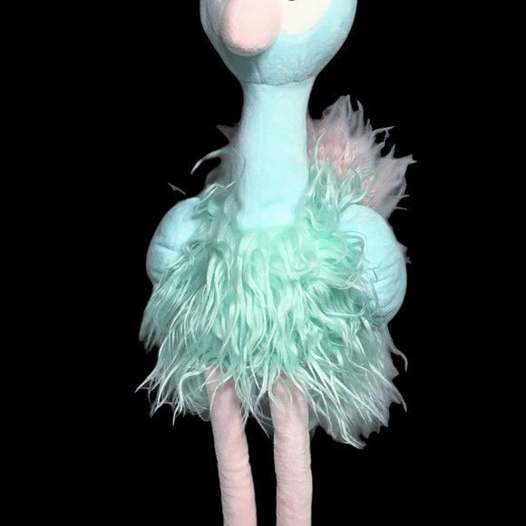 Animal Adventure Flamingo Ostrich Bird Plush Long legged 25" Teal Blue Pink Toy - Picture 6 of 9